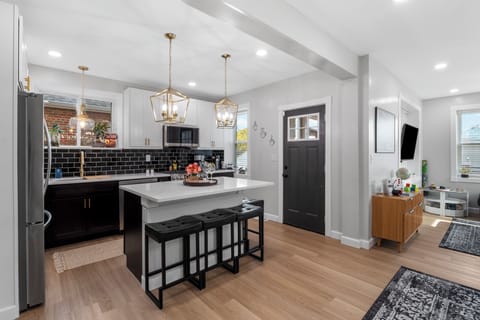 Chef’s island with seating.