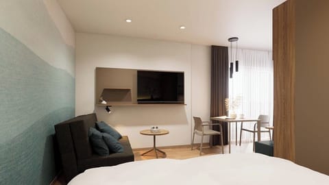 Comfort Apartment, Balcony | Desk, laptop workspace, blackout drapes, iron/ironing board