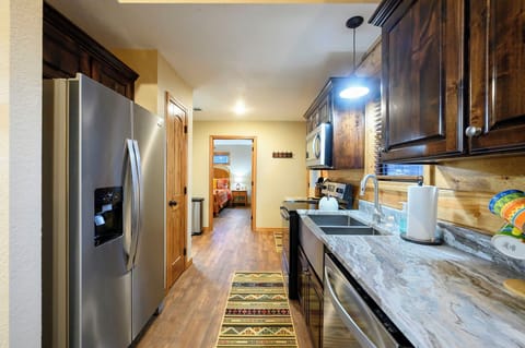 The entry into the cabin.