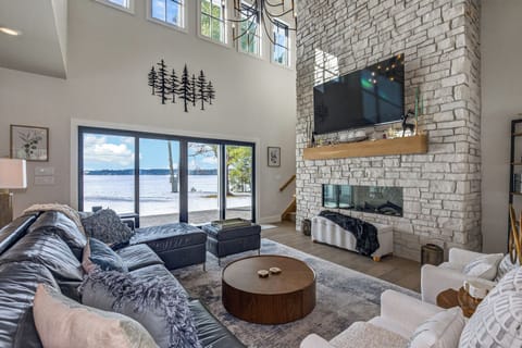 Lake views and cozy fires - the perfect blend of serenity while vacationing.