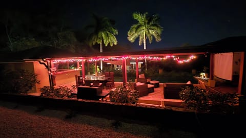 View from main house to pool bar area with private Casita in the back ground 