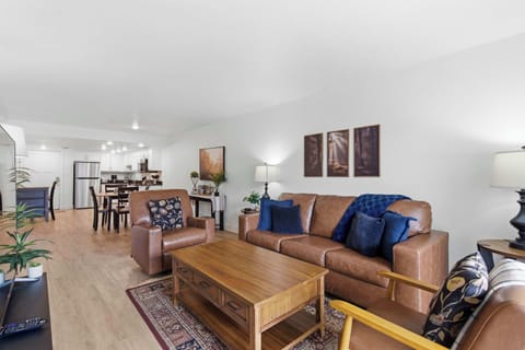 Curl up in the serene living room & stream your favorites on the smart TV​