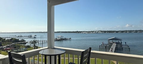 Private balcony with direct lagoon-front views