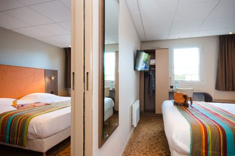 Desk, blackout drapes, soundproofing, iron/ironing board