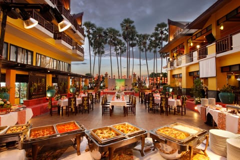 Outdoor banquet area