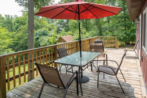 back deck for grilling and relaxing while enjoying natures beauty