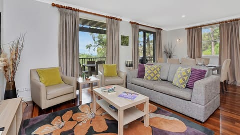 Inviting lounge with plush seating and natural light