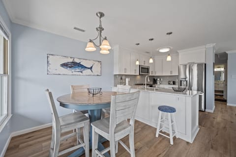 Coastal décor creates a bright, breezy atmosphere throughout the home.