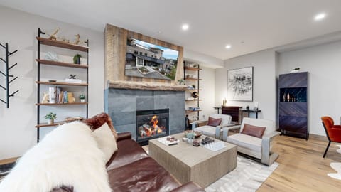 Living room with fireplace