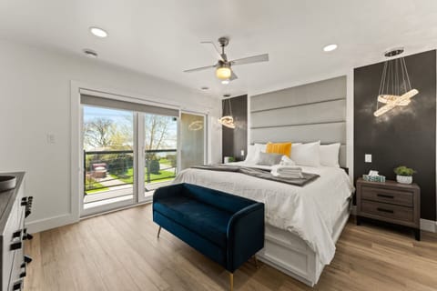 Master bedroom with King bed and private lakeview balcony and ensuite bathroom is positioned with the best views on the 3rd floor.