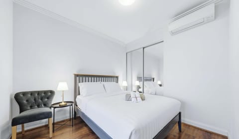 Comfortable bedroom with modern decor