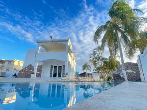 Dive into relaxation at your tropical retreat! Enjoy the sparkling pool and beautiful surroundings.