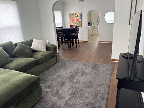 Living room and dining area