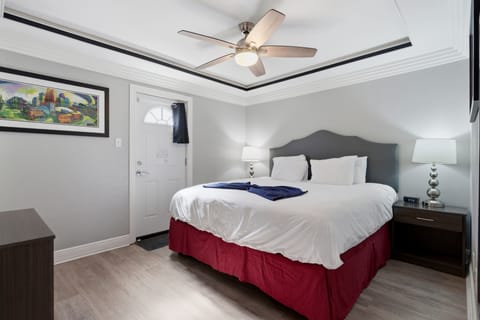 Plush king bed with elegant comfort