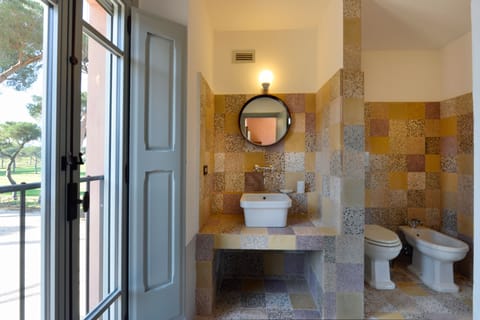 Free toiletries, hair dryer, bidet, towels