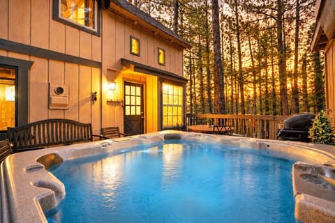 Get in the hot tub after an exciting day in the mountains.