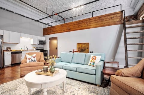 Living area with loft entrance