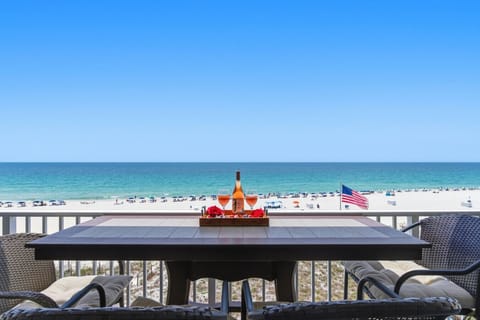 Spacious Covered Balcony overlooking the beach