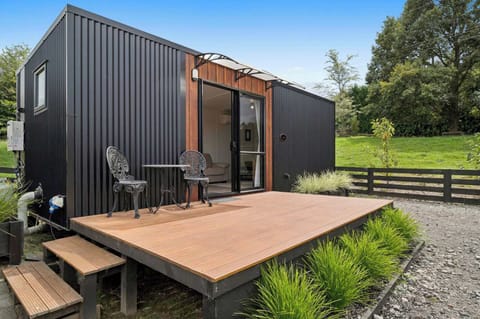 Private deck with bistro seating