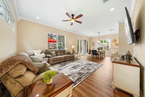 Spacious open living area with designer finishes and plenty of room for everyone to relax
Gather, unwind, and stream your favorites in this bright, comfortable living space