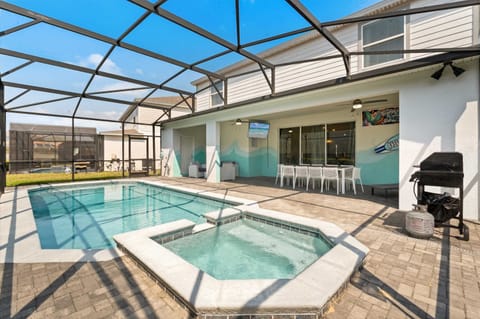 Relax in the spacious pool or unwind in the hot tub, perfect for family fun or evening dips
