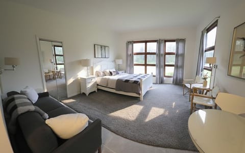 Comfortable studio layout with ample sunlight