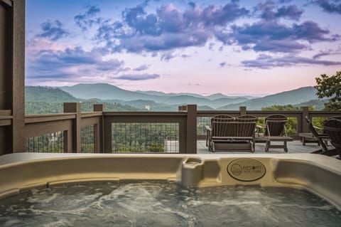 Private rooftop hot tub with sweeping mountain views