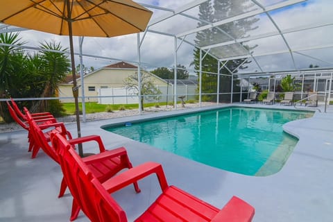 POOL:  Private Screened South Facing Swimming Pool w/ 4 Adirondack Chairs and Patio Umbrella.  Pool Towels are Provided.