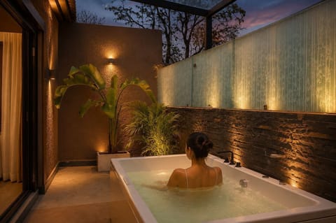 Premium Room, Balcony, River View | Bathroom | Separate tub and shower, hair dryer, slippers, towels