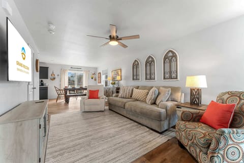 Curl up in the inviting living room & stream your favorites on the smart TV​