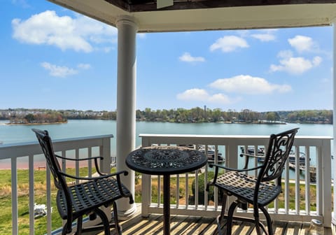 Main level deck with bistro table seating perfect for al fresco dining.