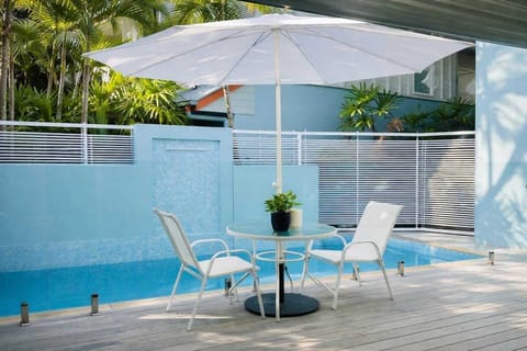 Relax poolside in your own private heated plunge pool