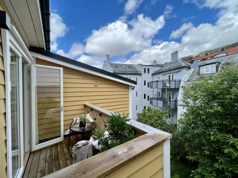 The apartment has a cosy little balcony.
