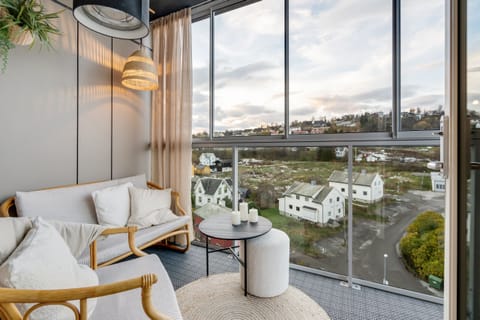 The apartment has two balconies, this one is covered and can be used all year round.