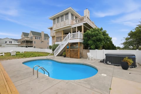 Private backyard pool with spacious patio and relaxing outdoor setting.