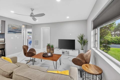 Curl up in the inviting living room & stream your favorites on the smart TV​