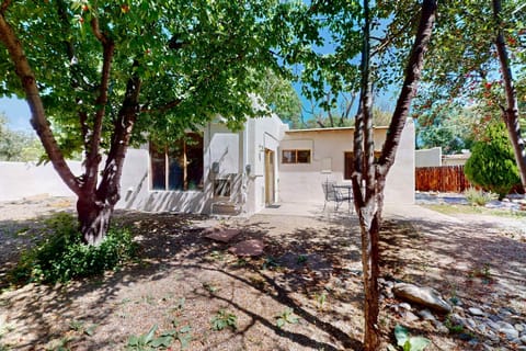 A tree-shaded, fully fenced yard with room to roam