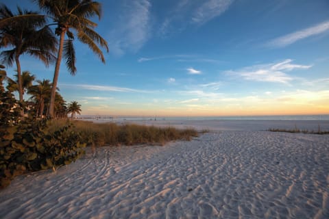 On the beach, white sand