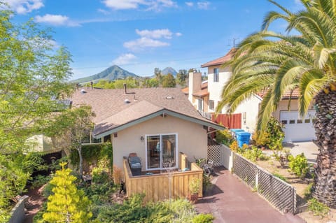 Beaty surrounds the guest studio! Bishops Peak in the background (Not shown: A tilt-adjustable patio umbrella has been added for extra shade and privacy)