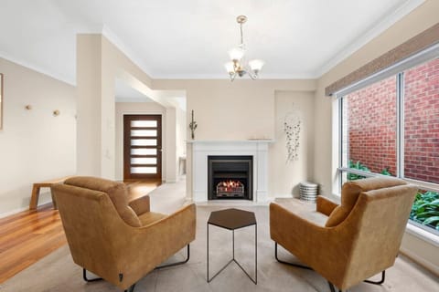 Two armchairs, one fire. No arguments about seating.