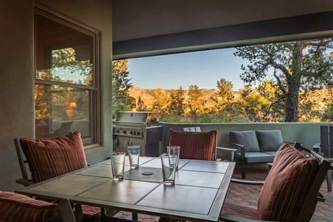 Outdoor dining and grilling with a view