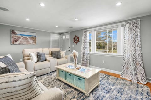 A cozy living room with comfortable seating