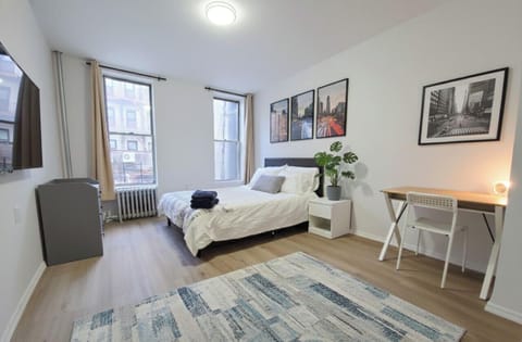 Large and Bright Bedroom with TV. Queen bed w/ black out curtains and quiet.