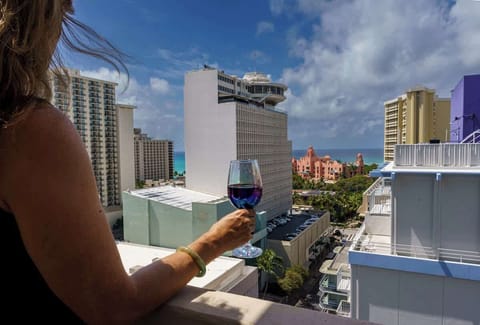 Enjoy the city and ocean views from the large lanai.   