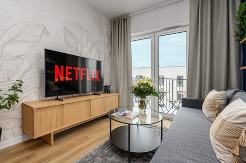 Superior Apartment, Balcony, Courtyard View | Living area | 40-inch flat-screen TV with cable channels