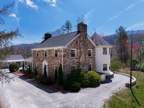 Historic stone house with unique turret