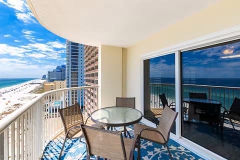 Your balcony view to the beach, great place to sit and have breakfast.