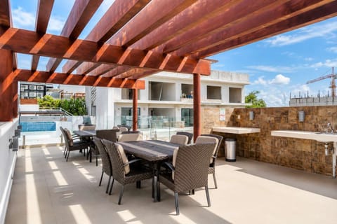 Open-concept living and dining area