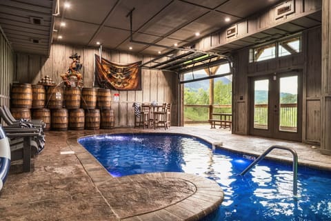 A one of a kind pirate themed indoor pool!