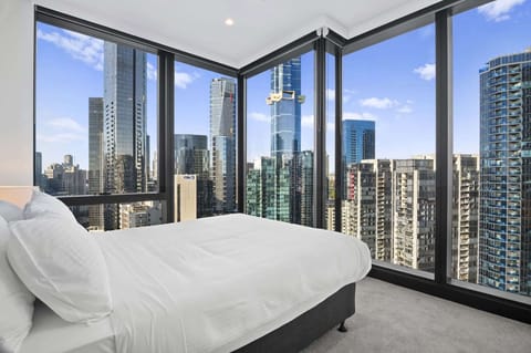 Bedroom with city view